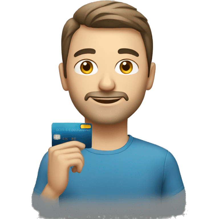 caucassian man with credit card emoji