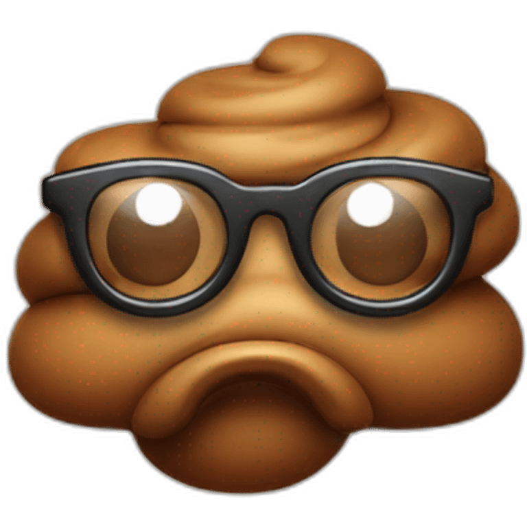 poop with little glasses emoji