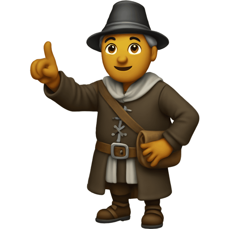 pilgrim pointing emoji