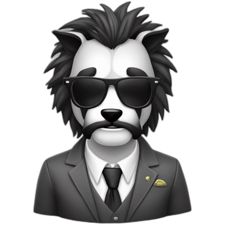 Lobo con traje y gafas emoji