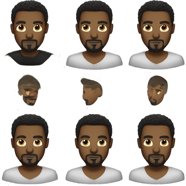 cool black man, gold earrings, short hair, goatee emoji