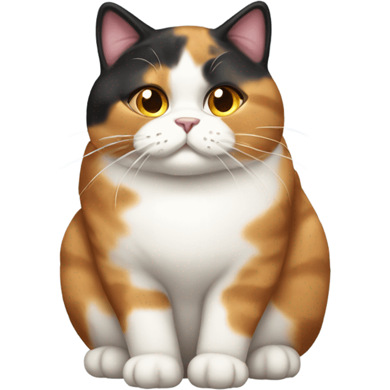 Fat calico cat emoji