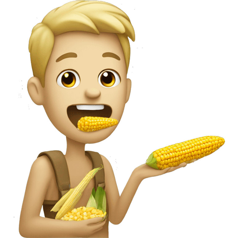 stick figure eating corn emoji