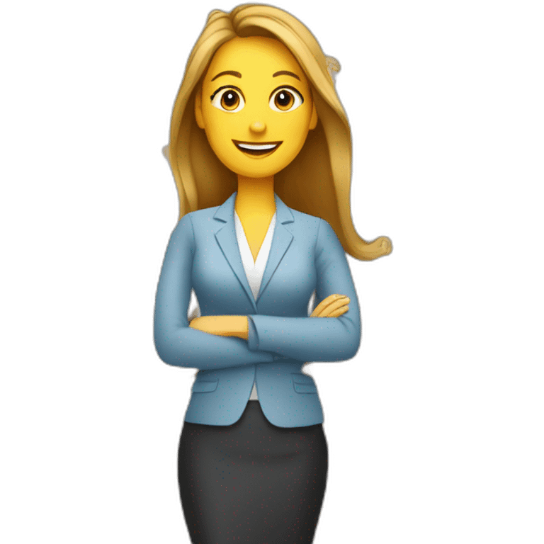 female life insurance advisor with business owners emoji