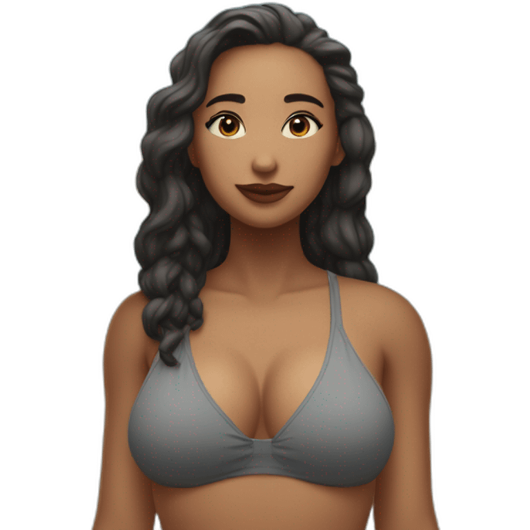 Slim-thicc Caucasian woman bikini hands on hips pose (beach body) emoji