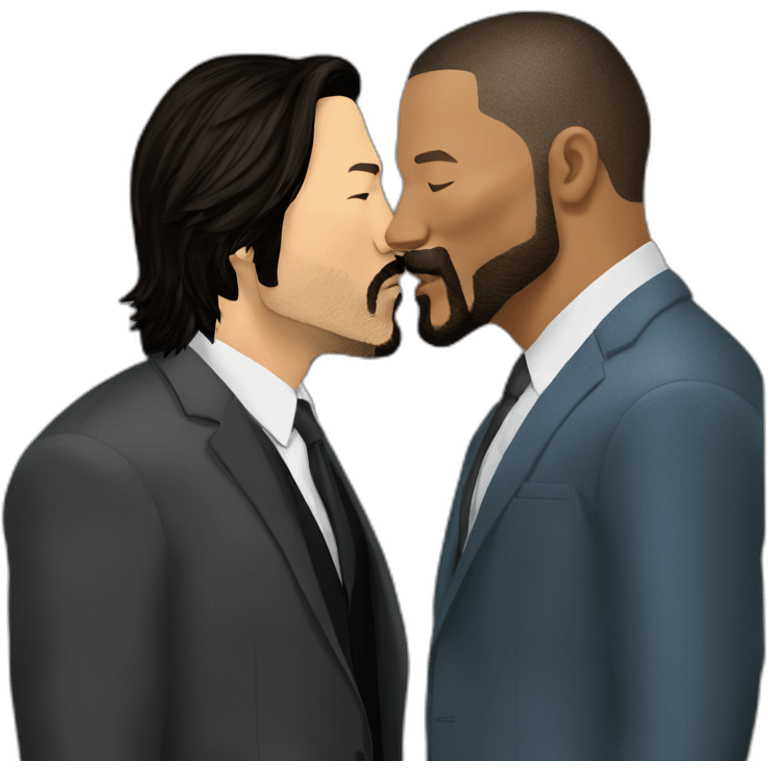 keanu-reeves-kissing-laurence-fishburne emoji