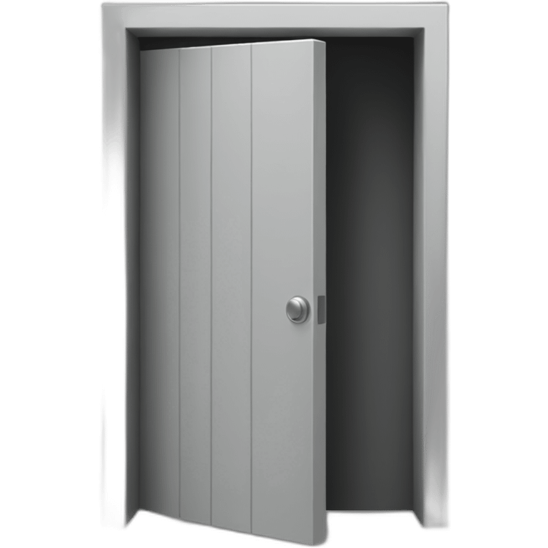 One gray wood open door perspective emoji