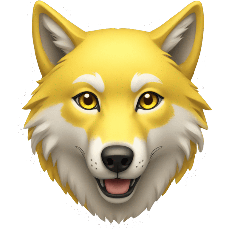 Yellow wolf with yellow eyes emoji