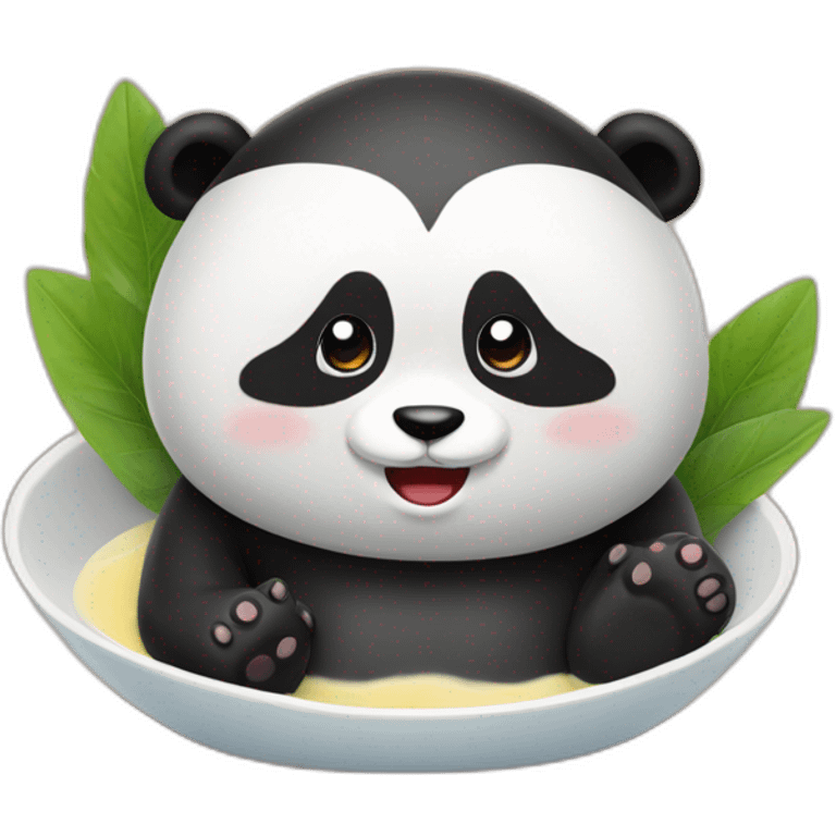 panda meditation pudding face emoji