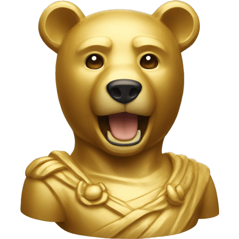 Golden statue of a bear emoji