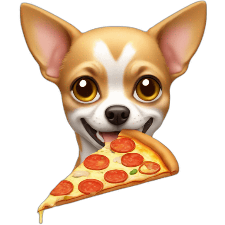 Chihuahua comiendo pizza emoji