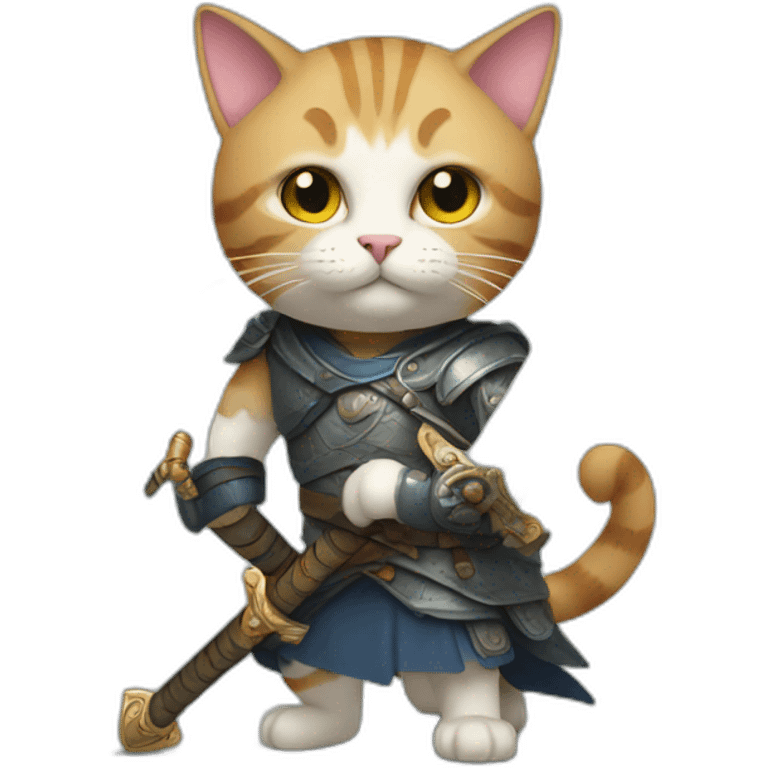 A cat with sword emoji