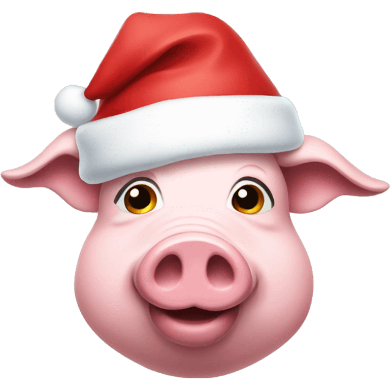 Pig in Santa hat emoji