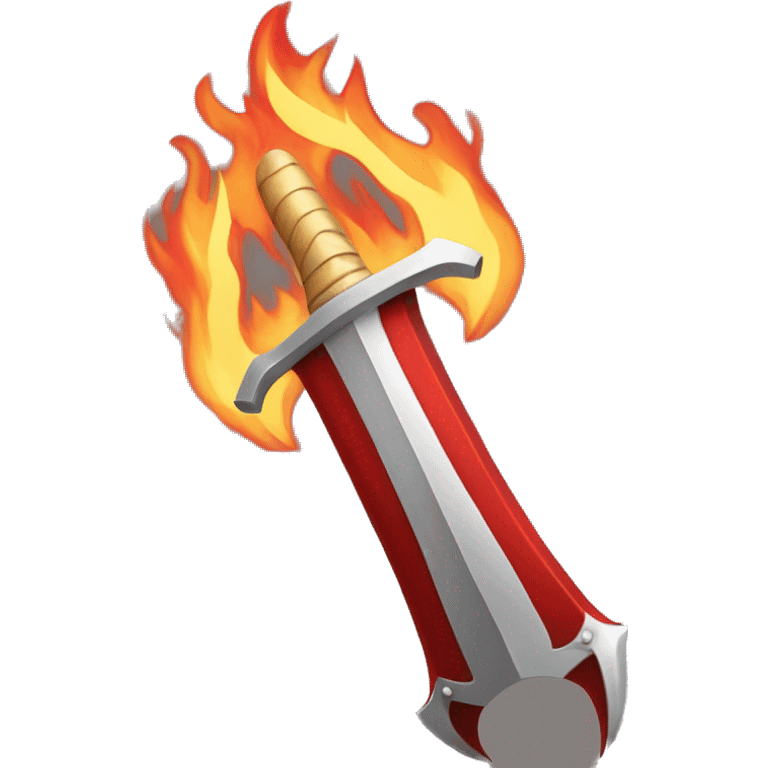 Red flaming sword emoji