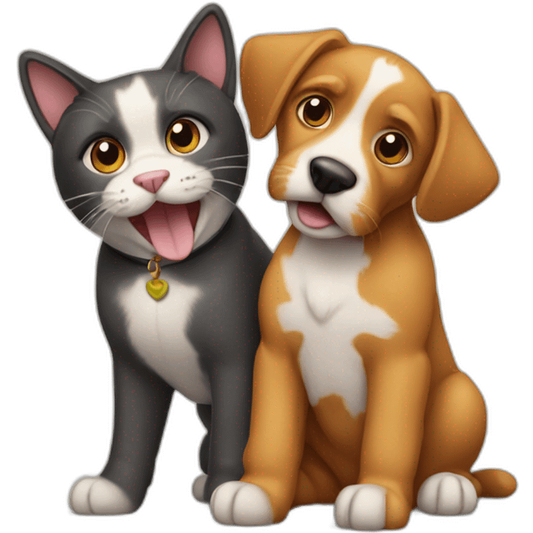 Cat and dog joined together  emoji