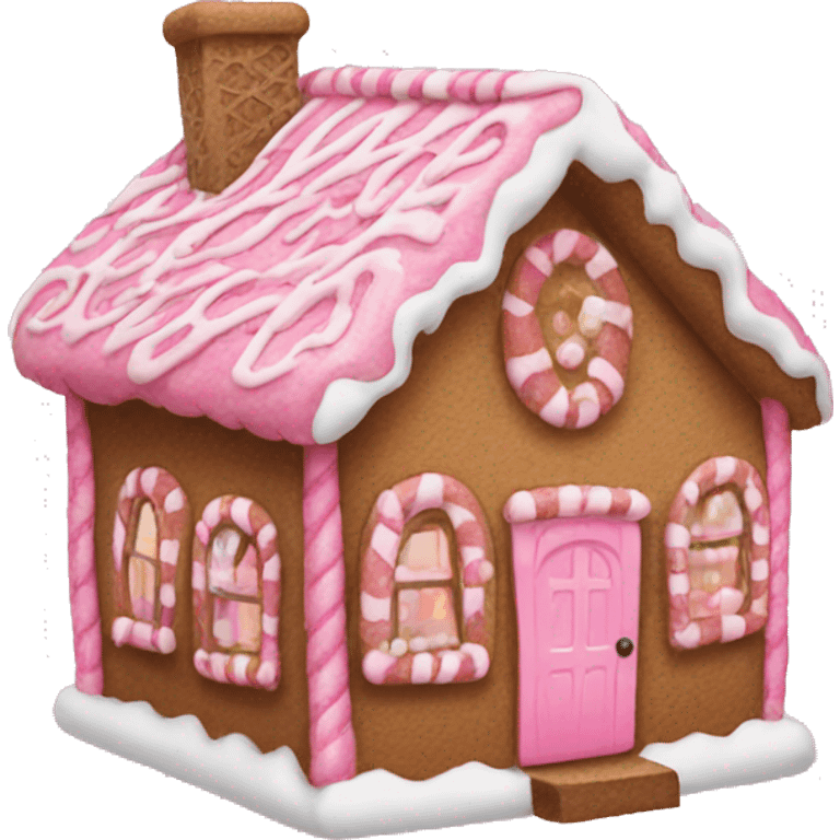 Pink Ginger bread house emoji