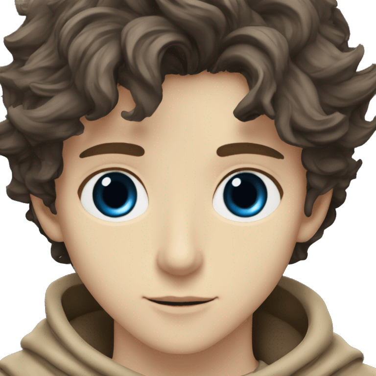 paul atreides timothee chalamet blue eyes with grey beige hood in dune emoji