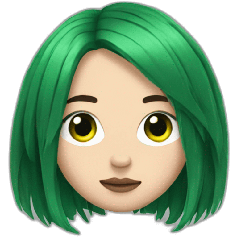 Billie eilish with green and black hair emoji