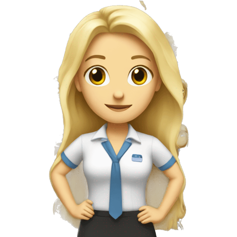 The teacher is a blonde girl of mathematics emoji