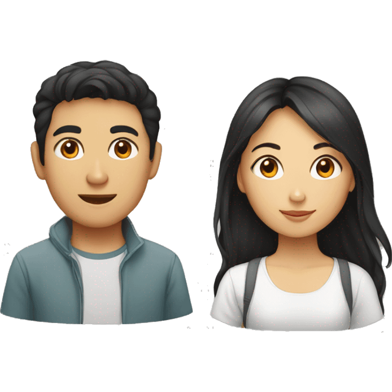 a young Vietnamese man and a young Tunisian woman emoji