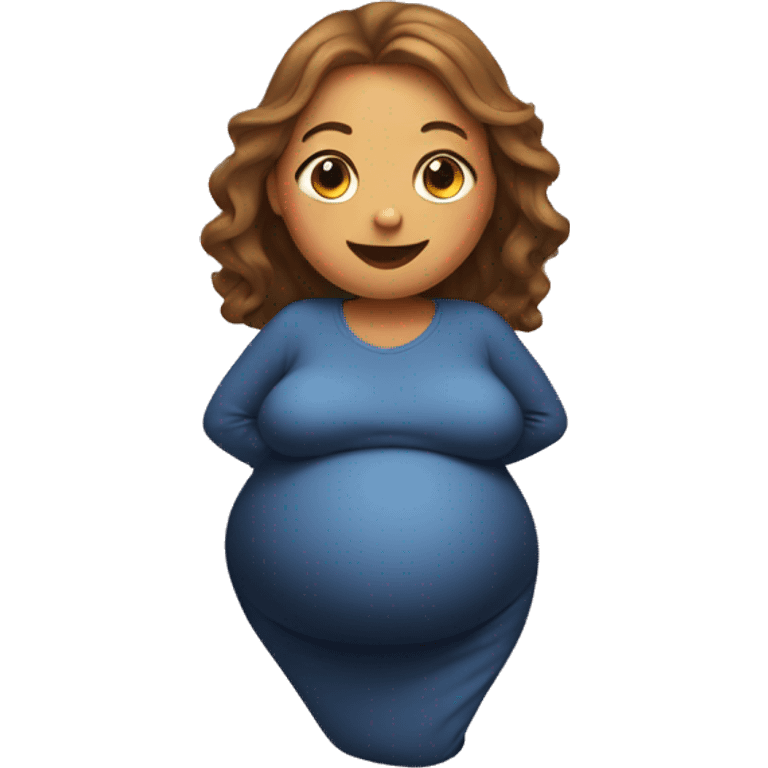 Pregnant woman with a huge belly emoji