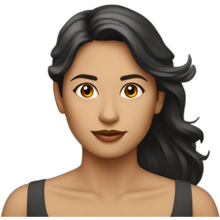 Mujer melena larga morena emoji