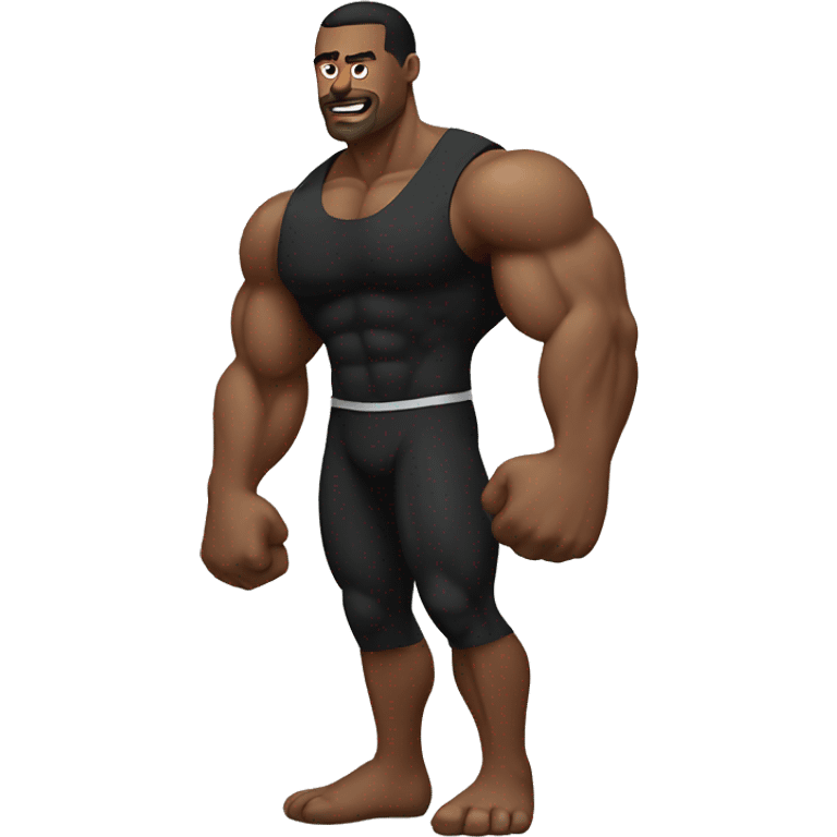 huge muscle black emoji