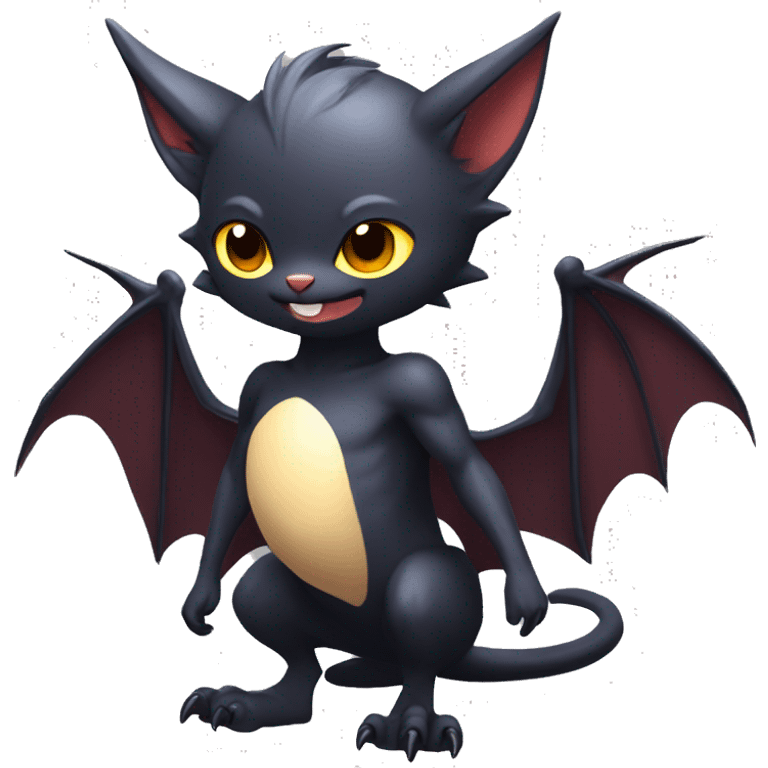  Kawaii Edgy Cool Beautiful Bat-Nargacuga-Litten full body emoji