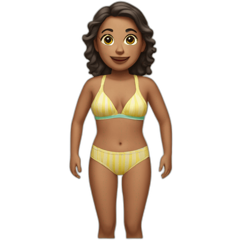 A woman in a bathing suit emoji