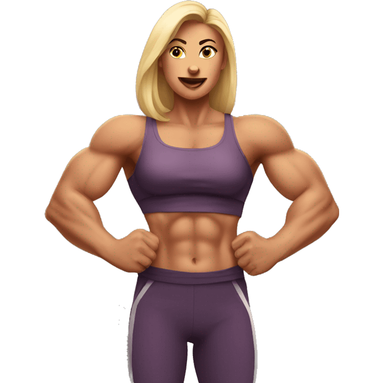 strong muscle woman cartoon  emoji