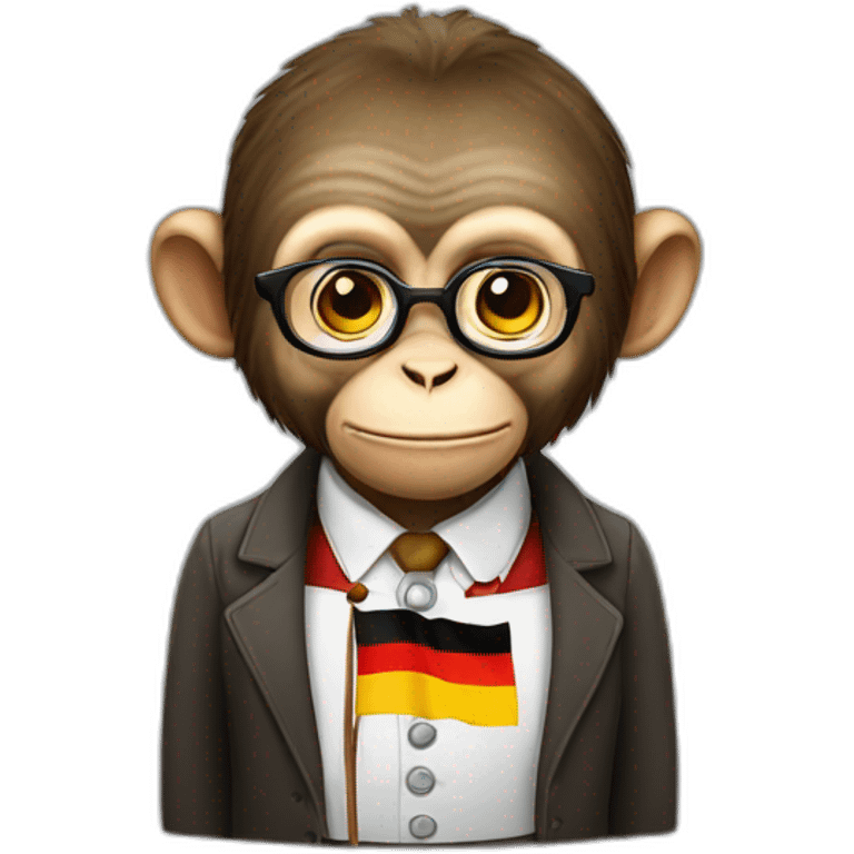 a monkey professor with german flag emoji