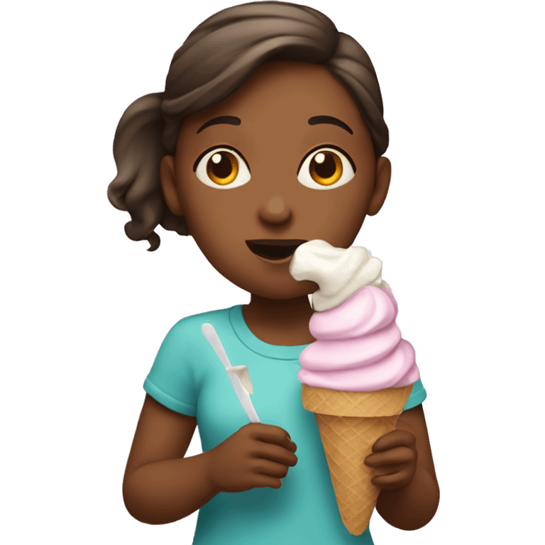 Girl eating ice cream  emoji