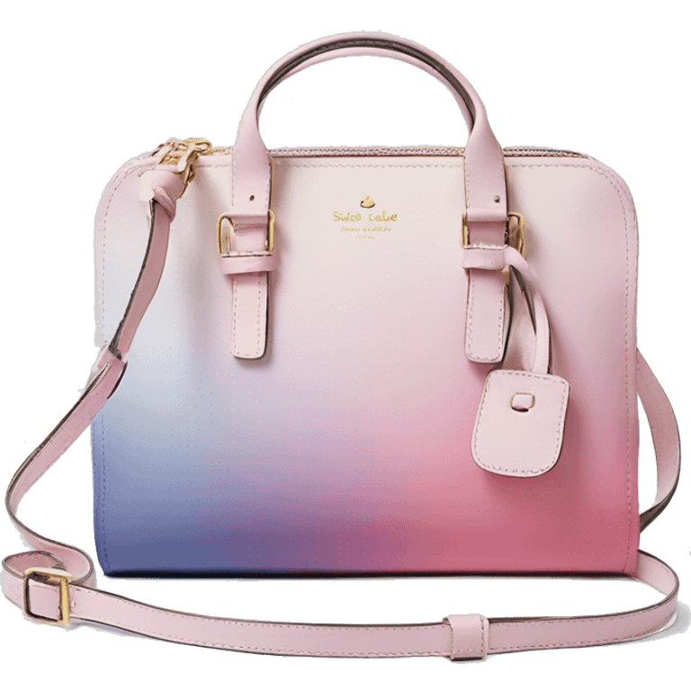 Realistic pastel ombre Kate Spade satchel purse without strap. emoji