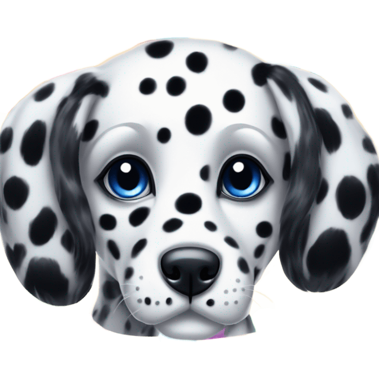 Lisa Frank Dalmatian with rainbow spots on fur emoji