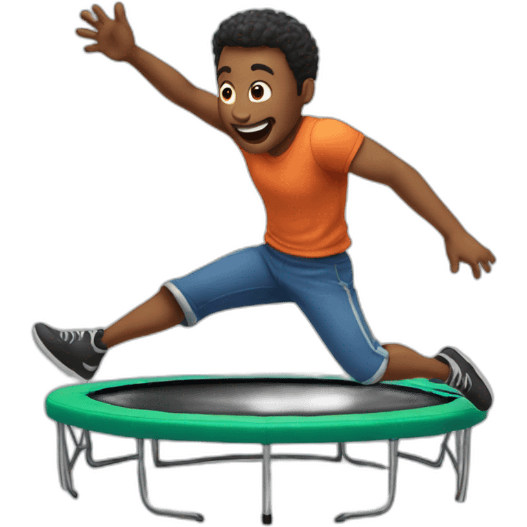 Man jumping on trampoline emoji