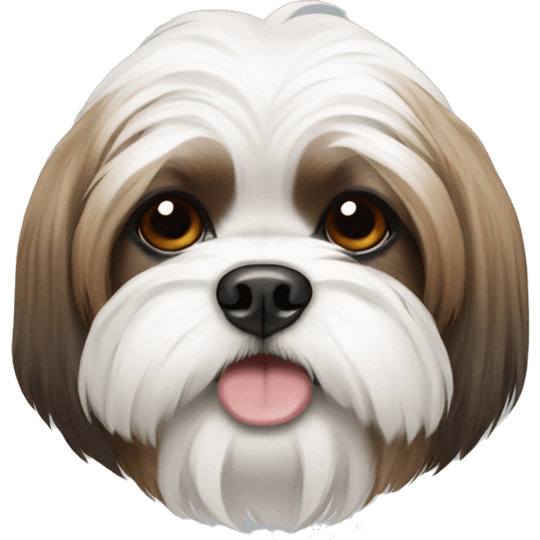 White and brown shih tzu emoji