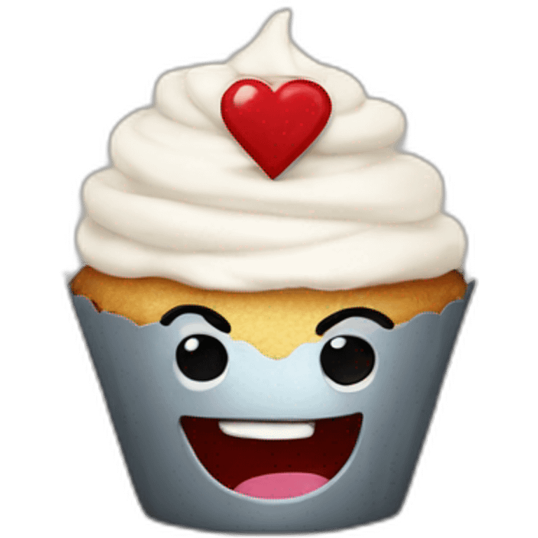 Happy cupcake as iron man  emoji