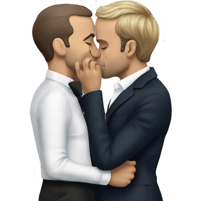 Emmanuel Macron kissing the singer Slimane emoji