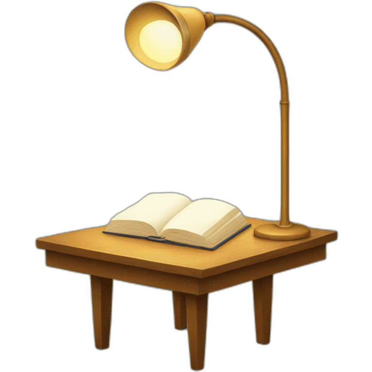 reading table with lamp emoji