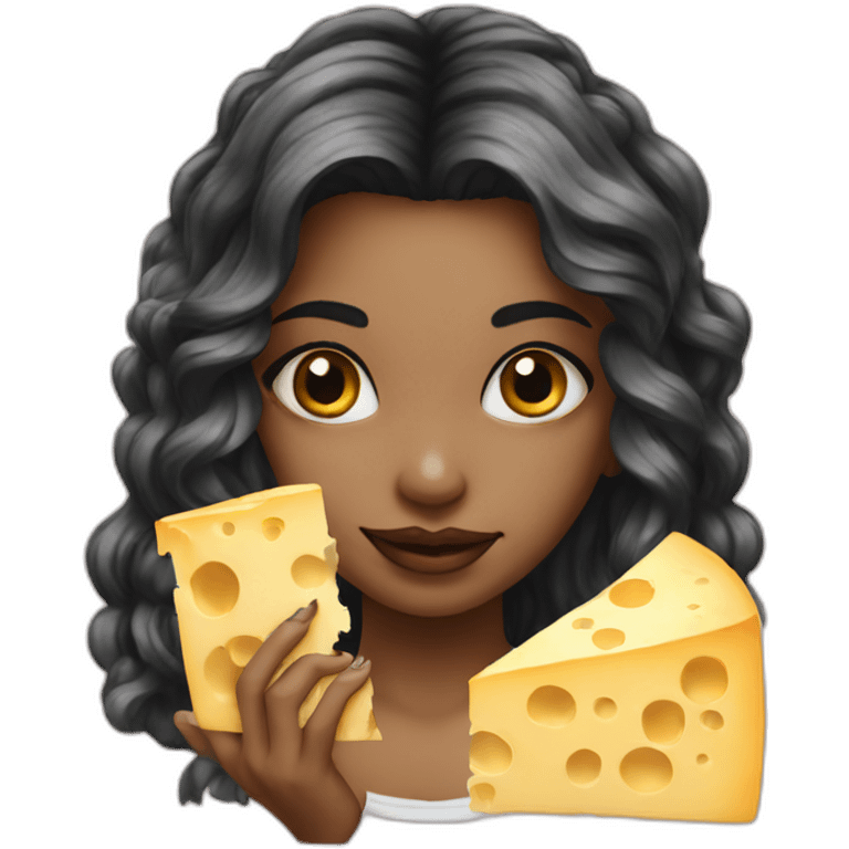 Girl with cheese tattoo emoji