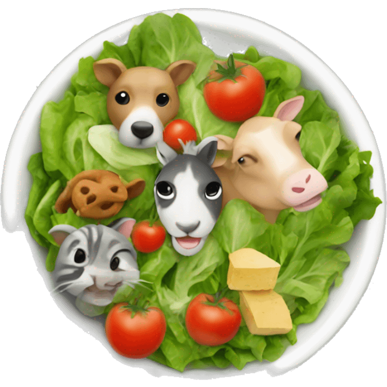 Salad with animals emoji