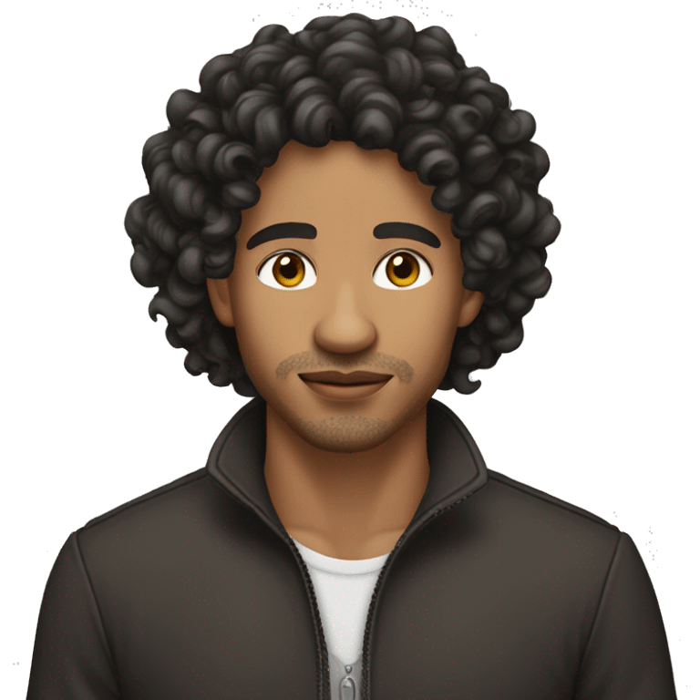 a Lightskin man with long middl part curls emoji