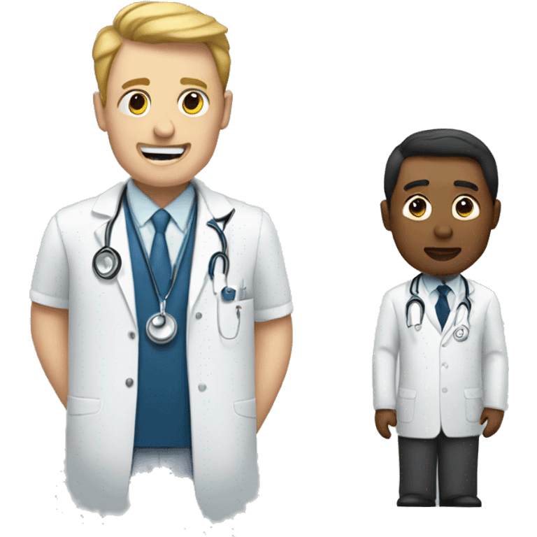 man with suit talking to a doctor emoji