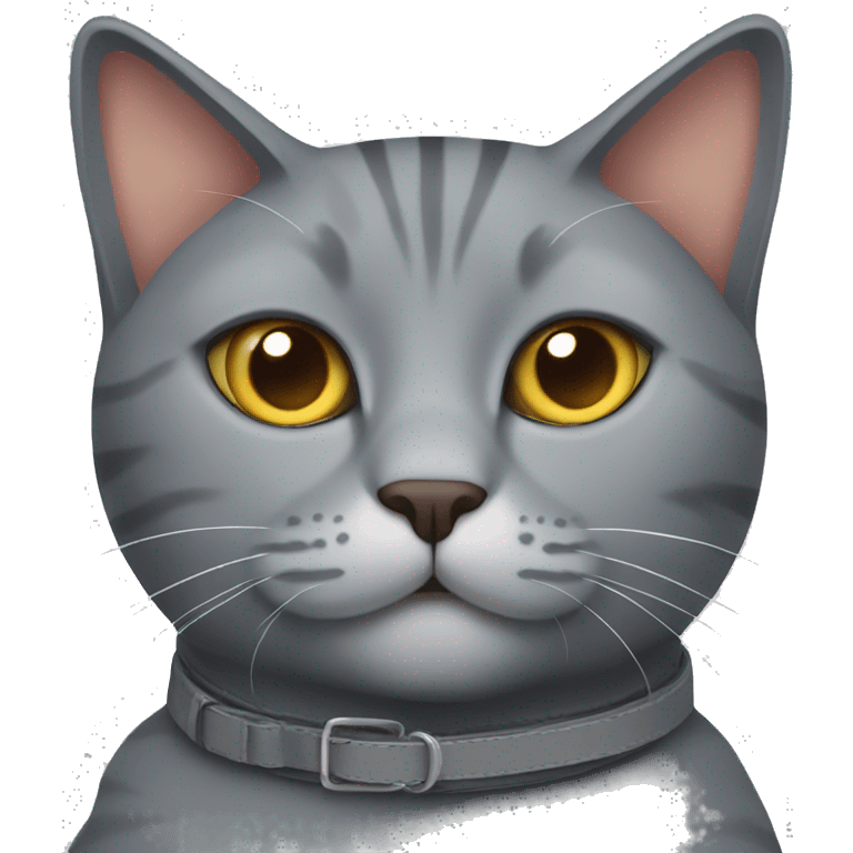 gray cat with a cone collar emoji