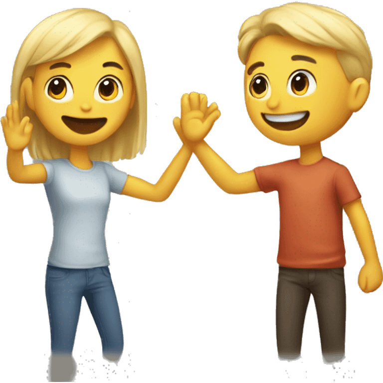 realistic friends high-fiving emoji