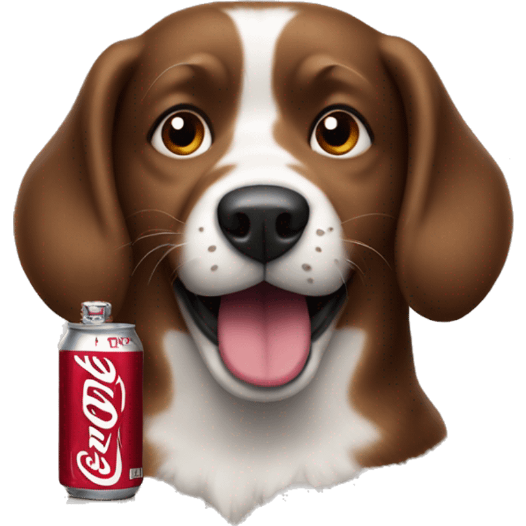 Dog holding Dr Pepper emoji