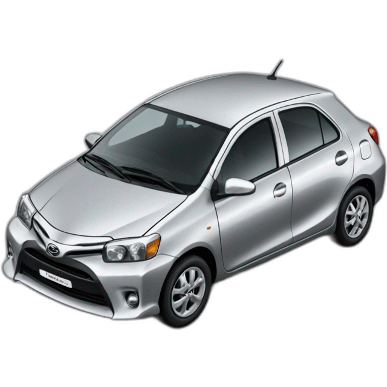 Toyota Etios car in silver colour  emoji