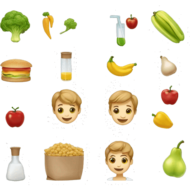 cientifica joven de alimentos saludables emoji