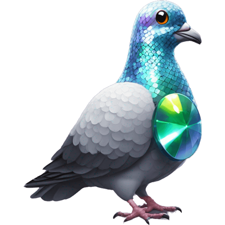 disco ball pigeon emoji