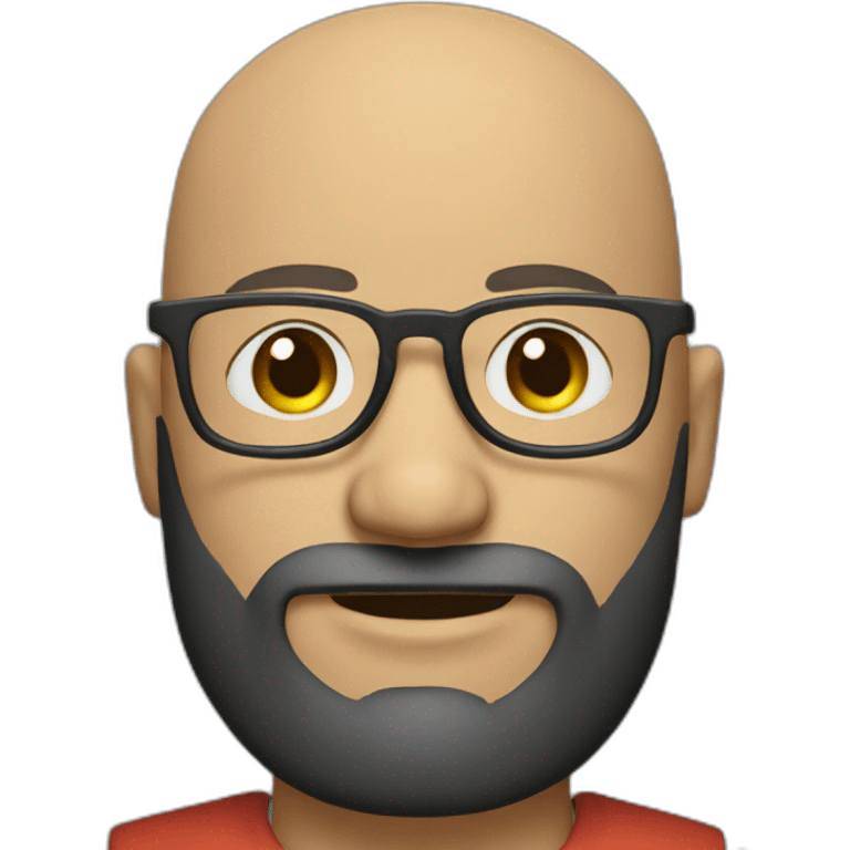 bald head bearded man with glasses emoji